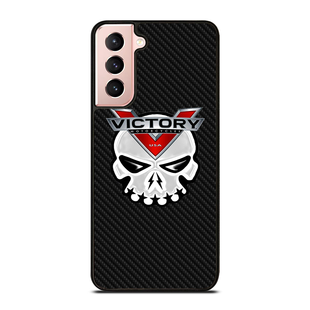 VICTORY MOTOR SKULL LOGO CARBON Samsung Galaxy S21 Case Cover