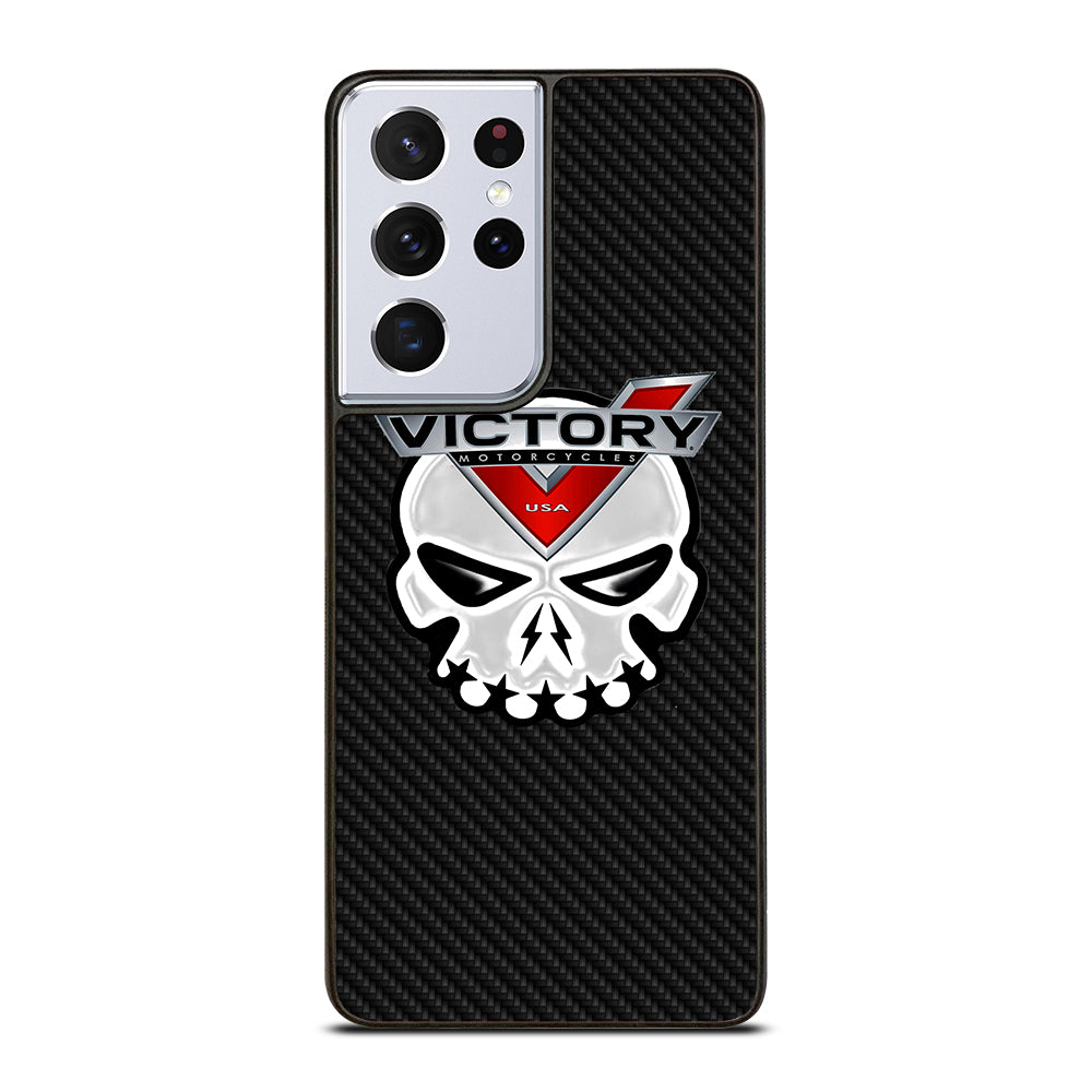 VICTORY MOTOR SKULL LOGO CARBON Samsung Galaxy S21 Ultra Case Cover