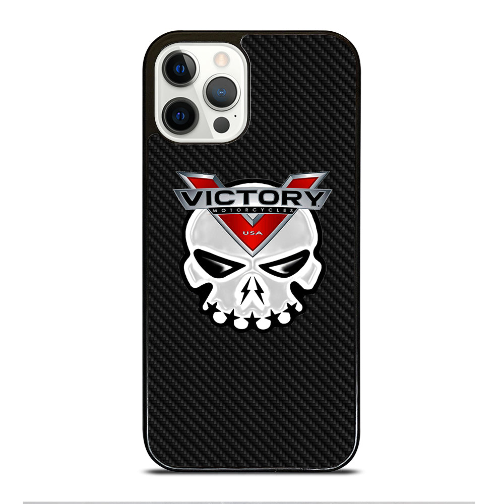 VICTORY MOTOR SKULL LOGO CARBON iPhone 12 Pro Case Cover