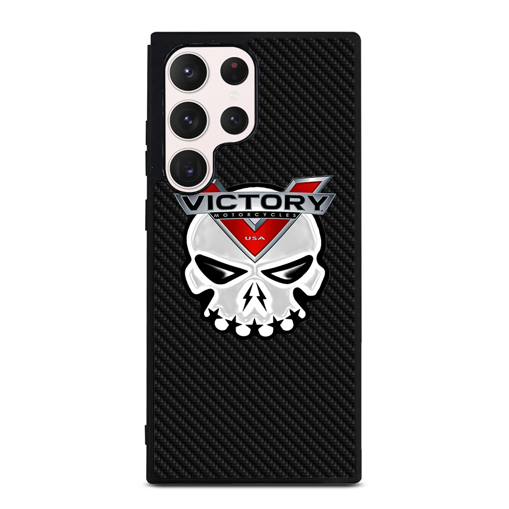 VICTORY MOTOR SKULL LOGO CARBON Samsung Galaxy S23 Ultra Case Cover