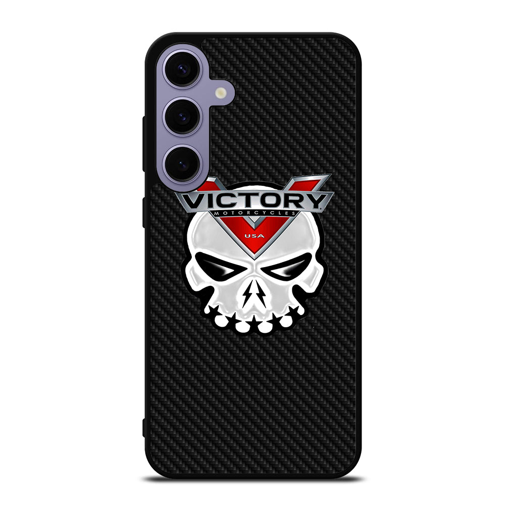 VICTORY MOTOR SKULL LOGO CARBON Samsung Galaxy S24 Plus Case Cover