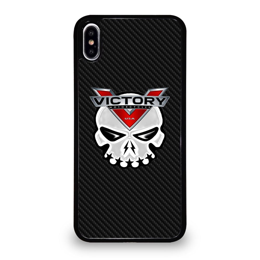 VICTORY MOTOR SKULL LOGO CARBON iPhone XS Max Case Cover