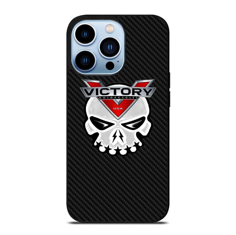 VICTORY MOTOR SKULL LOGO CARBON iPhone 13 Pro Max Case Cover