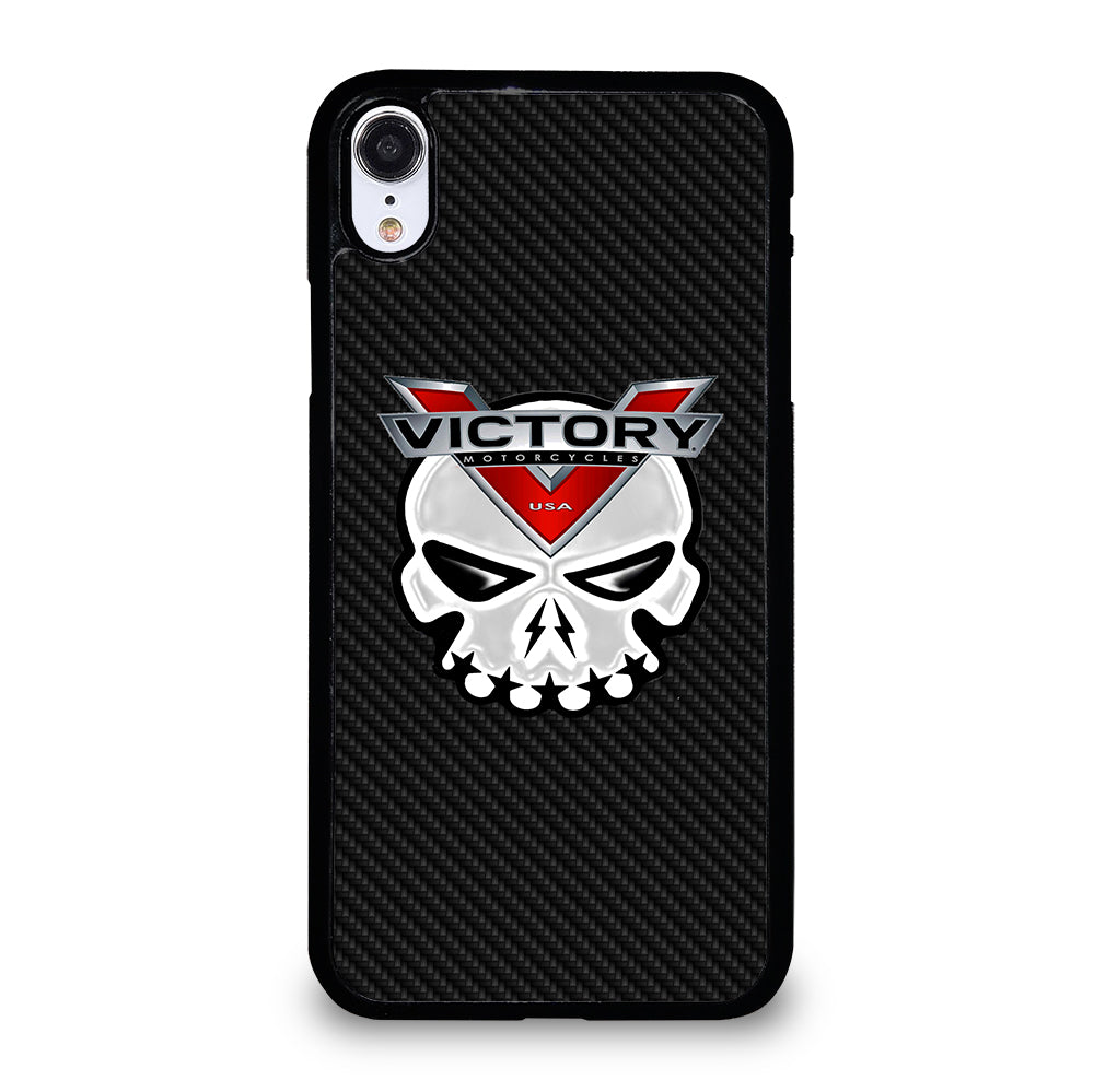 VICTORY MOTOR SKULL LOGO CARBON iPhone XR Case Cover