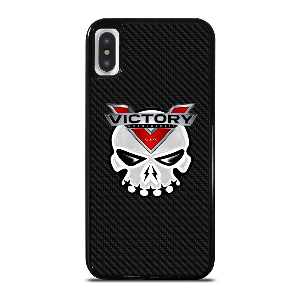 VICTORY MOTOR SKULL LOGO CARBON iPhone X / XS Case Cover