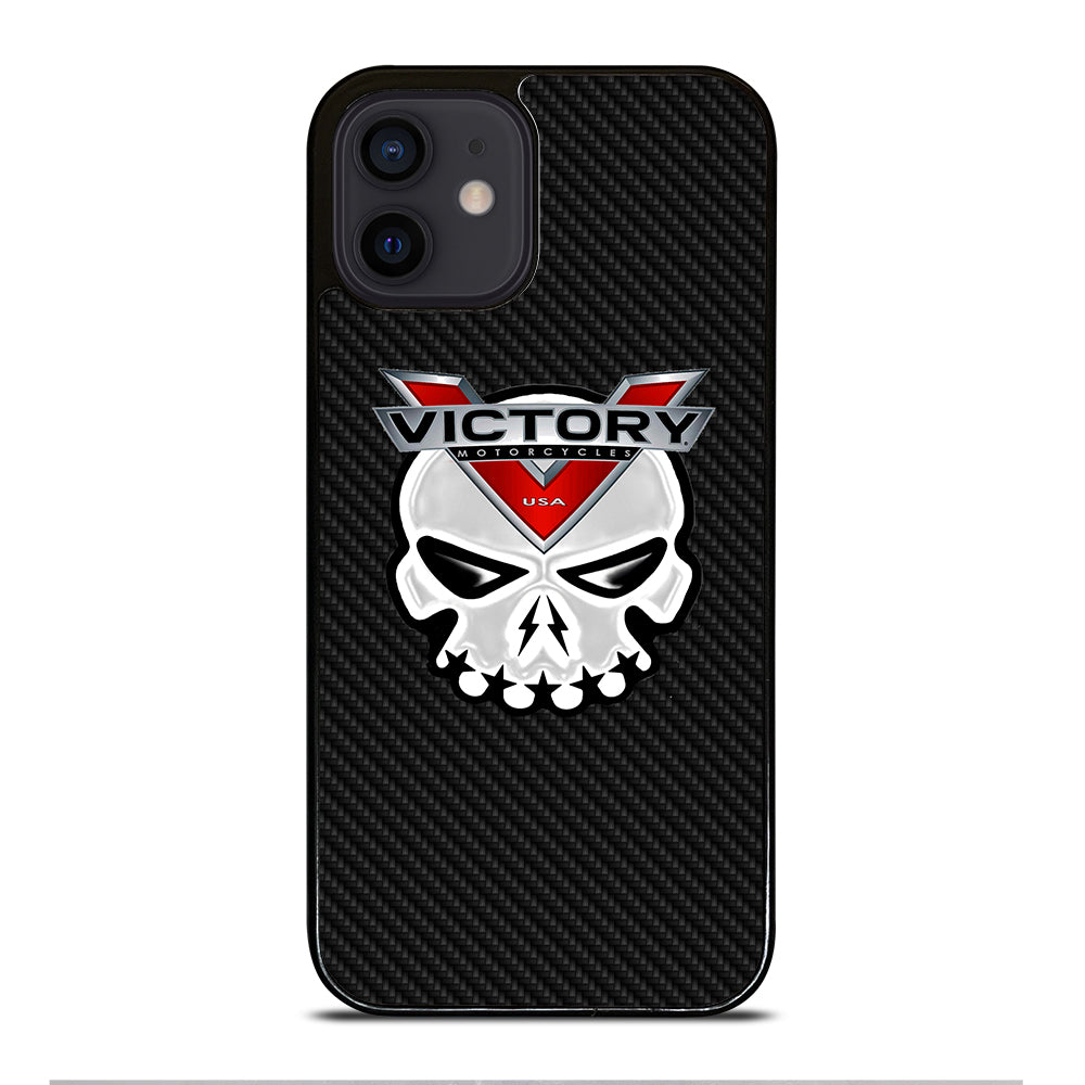 VICTORY MOTOR SKULL LOGO CARBON iPhone 12 Mini Case Cover