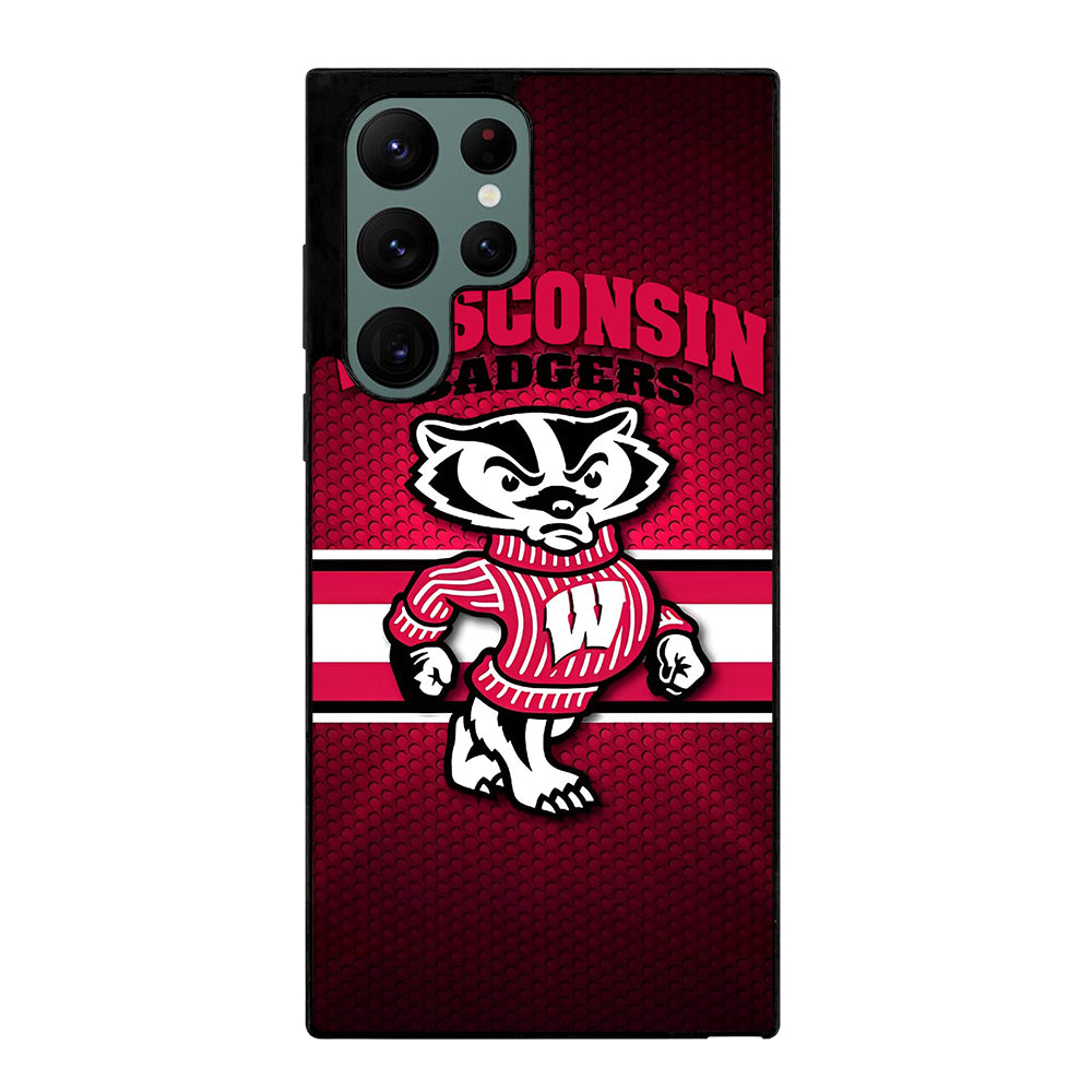 WISCONSIN BADGERS METAL LOGO Samsung Galaxy S22 Ultra Case Cover