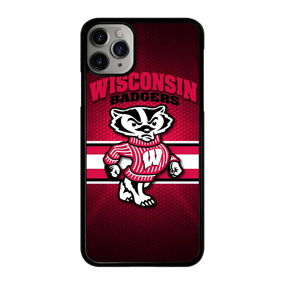WISCONSIN BADGERS METAL LOGO iPhone 11 Pro Max Case Cover