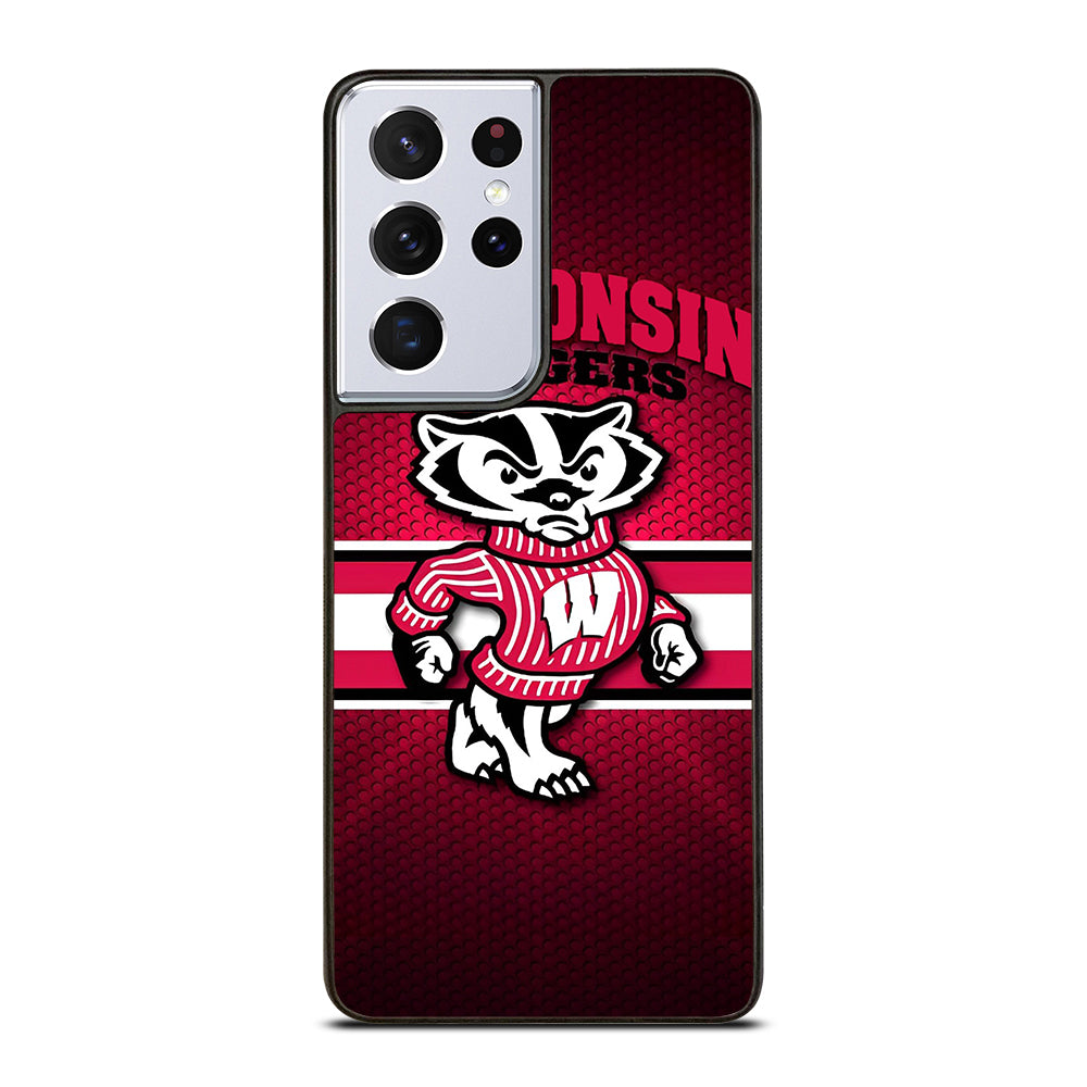 WISCONSIN BADGERS METAL LOGO Samsung Galaxy S21 Ultra Case Cover