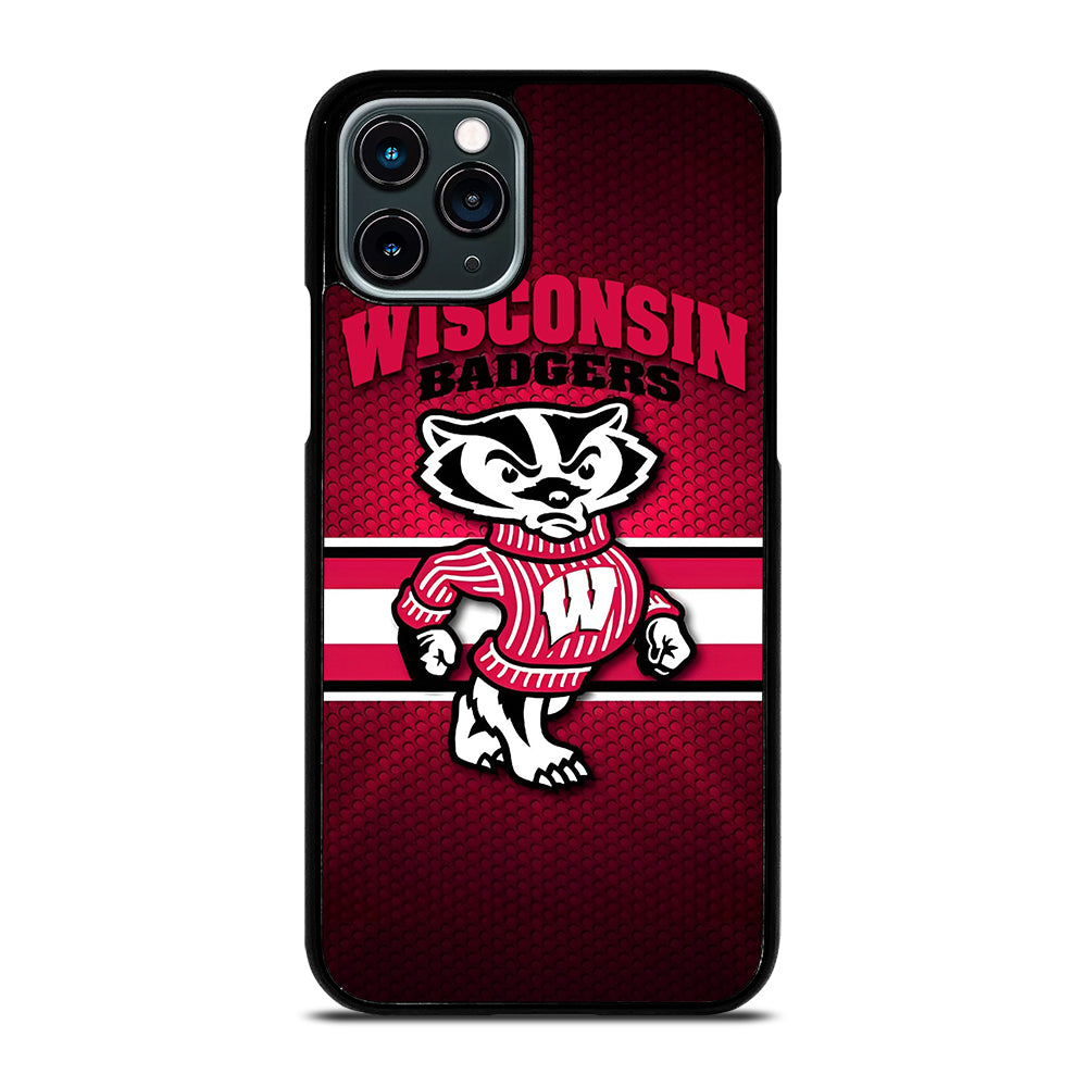 WISCONSIN BADGERS METAL LOGO iPhone 11 Pro Case Cover