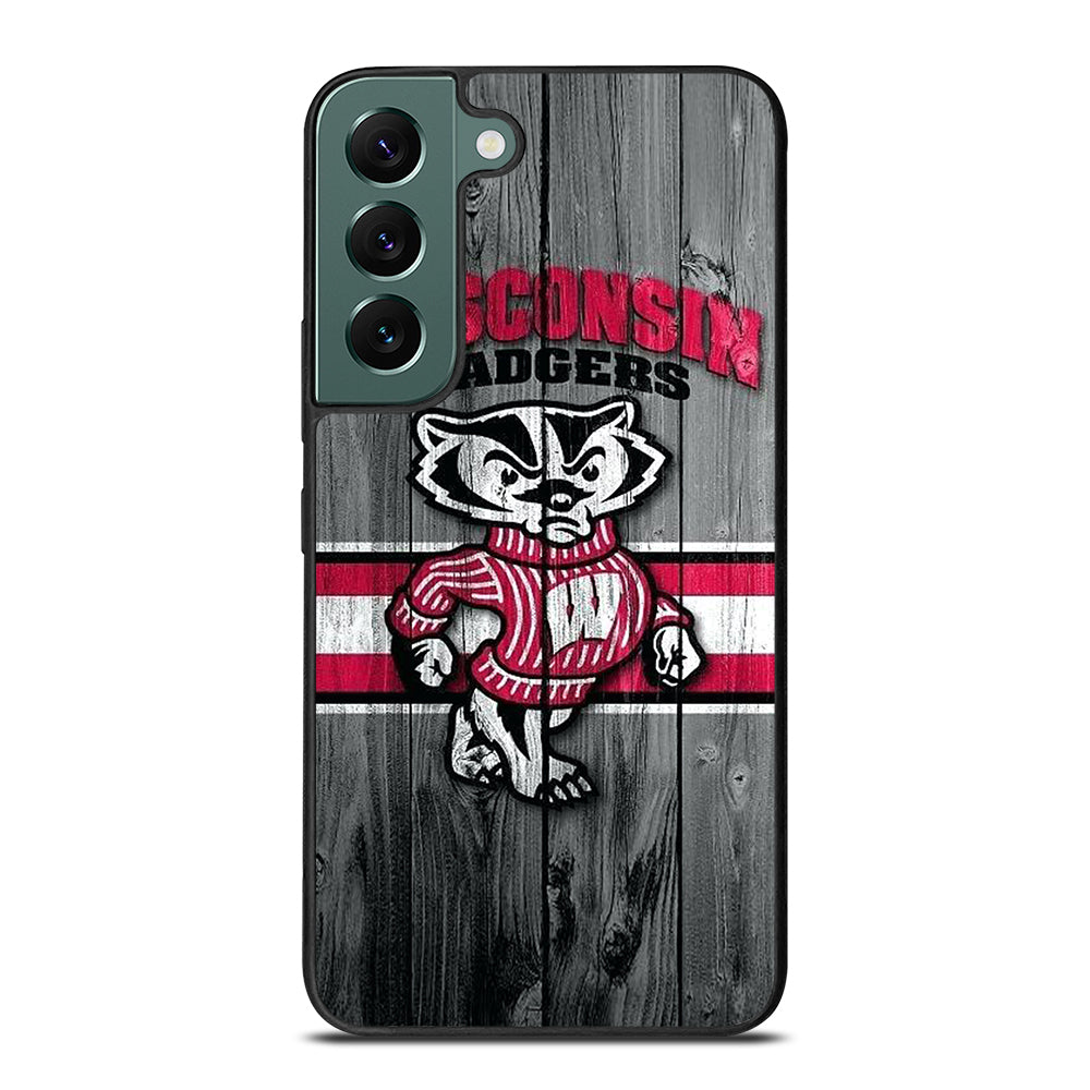 WISCONSIN BADGERS WOODEN LOGO Samsung Galaxy S22 Case Cover