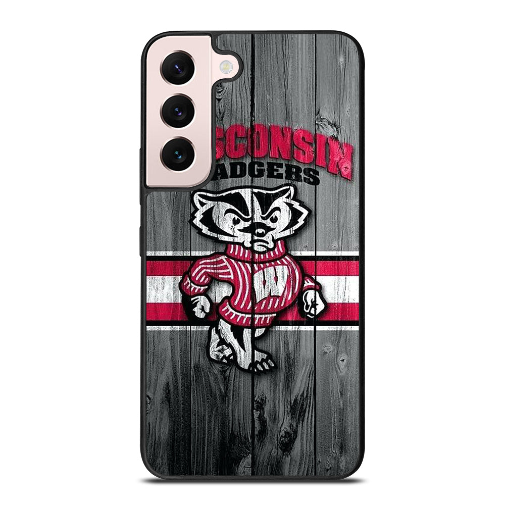 WISCONSIN BADGERS WOODEN LOGO Samsung Galaxy S22 Plus Case Cover