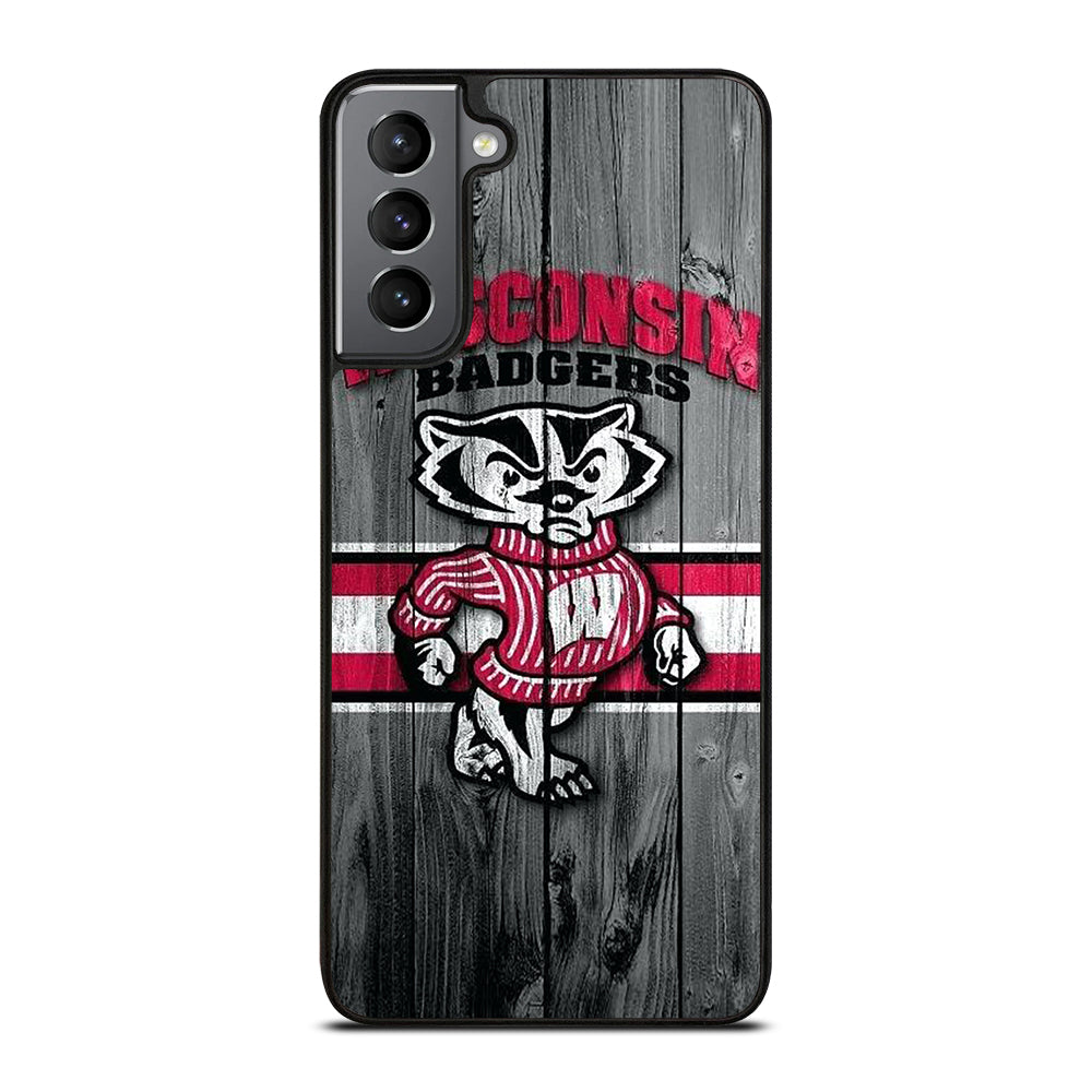 WISCONSIN BADGERS WOODEN LOGO Samsung Galaxy S21 Plus Case Cover