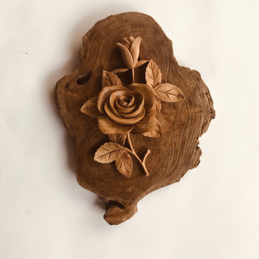 Natural Rose Teak Wall Art