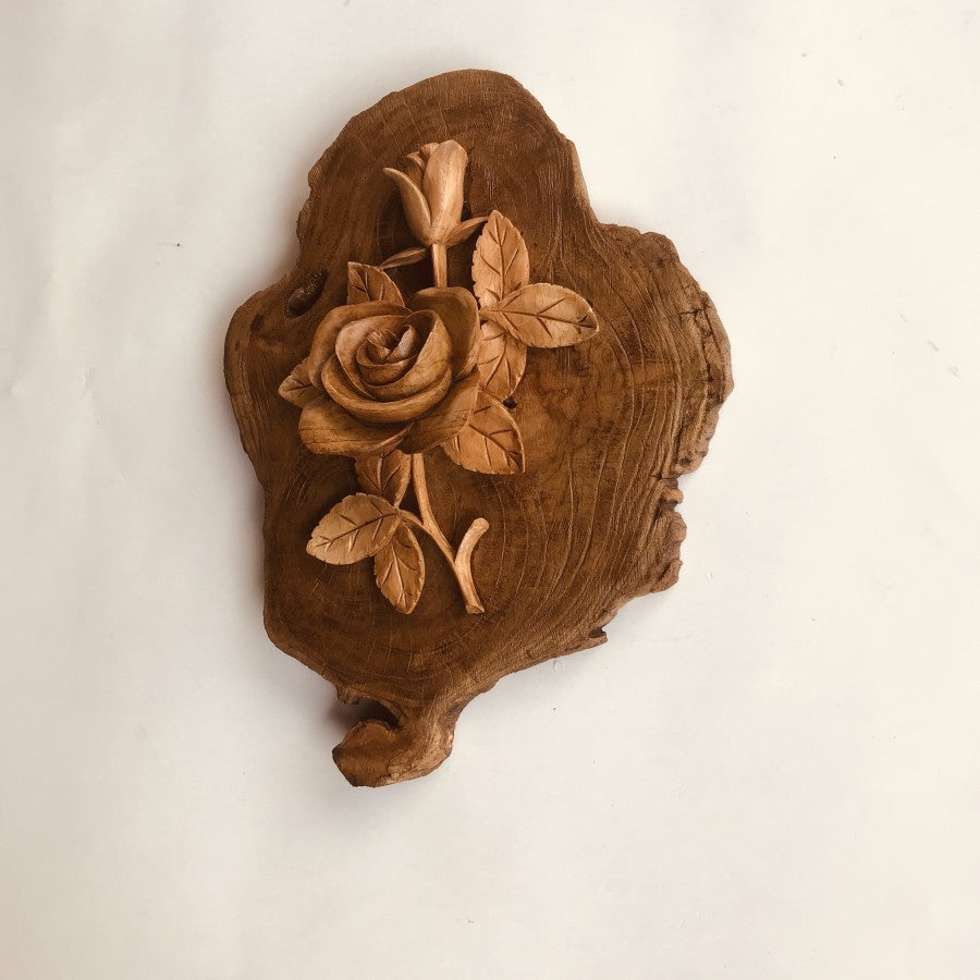 Natural Rose Teak Wall Art