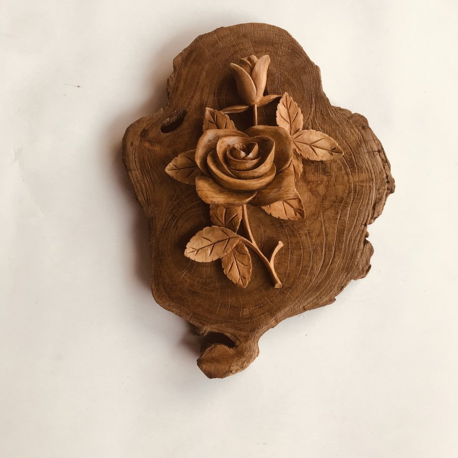 Natural Rose Teak Wall Art