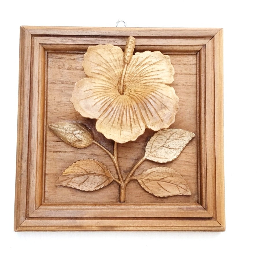 Beauty Flower Carve With Frame Wall Art Decor