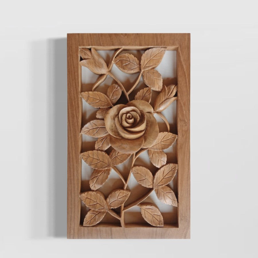 Rose Flower Carve Wall Art