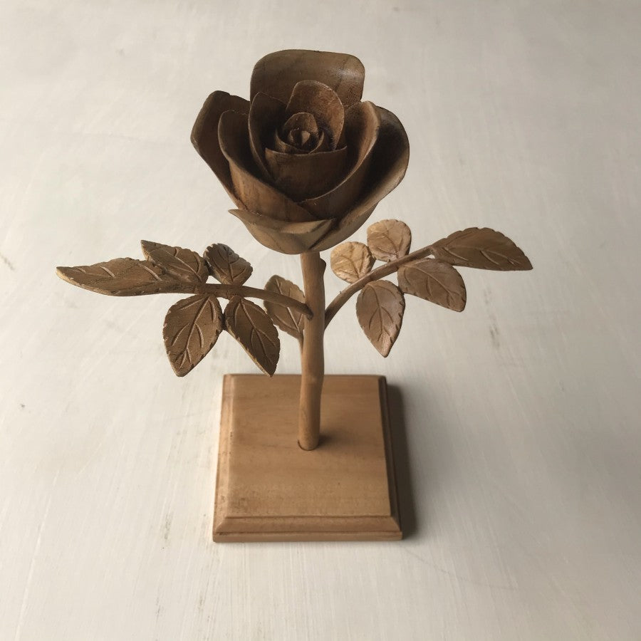 ROSE FLOWER TABLE WOOD ART DISPLAY