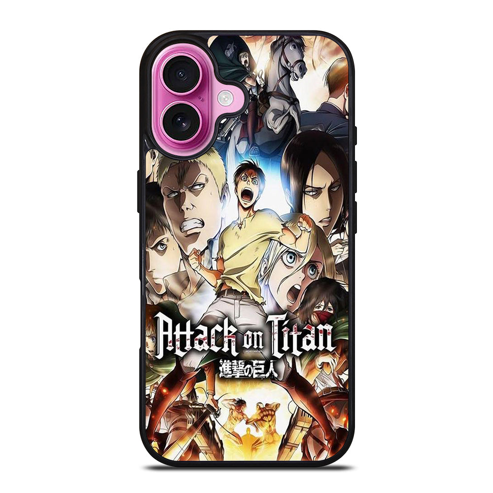 ATTACK ON TITAN CHARACTER ANIME SERIES iPhone 16 Plus Case Cover