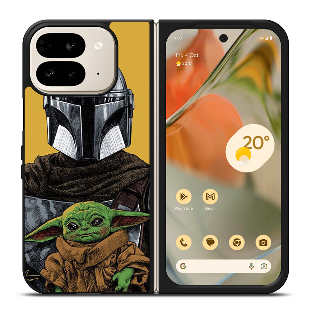 BABY YODA AND THE MANDALORIAN MOSAIC Google Pixel 9 Pro Fold Case Cover