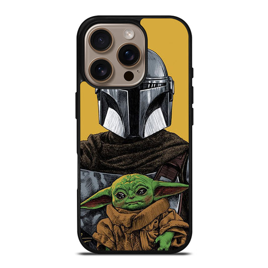 BABY YODA AND THE MANDALORIAN MOSAIC iPhone 16 Pro Case Cover