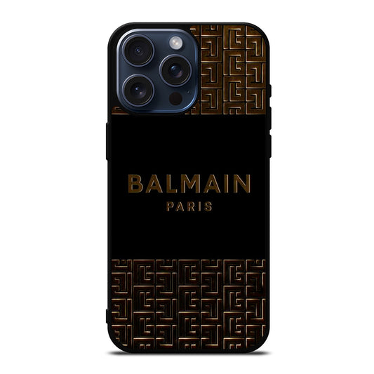 BALMAIN PARIS LOGO 3 iPhone 15 Pro Max Case Cover