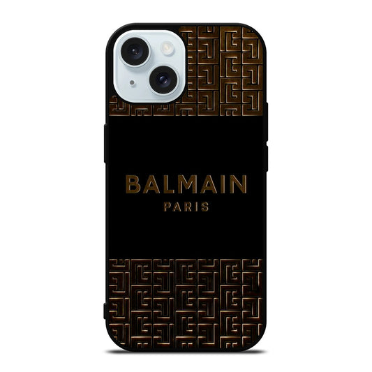 BALMAIN PARIS LOGO 3 iPhone 15 Case Cover