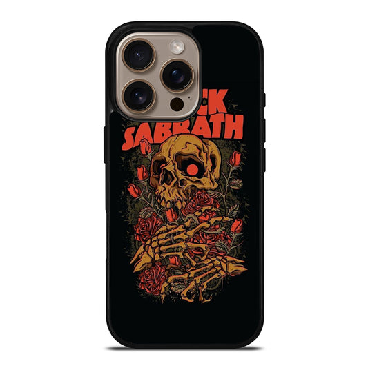 BLACK SABBATH ROSE SKULL BAND iPhone 16 Pro Case Cover