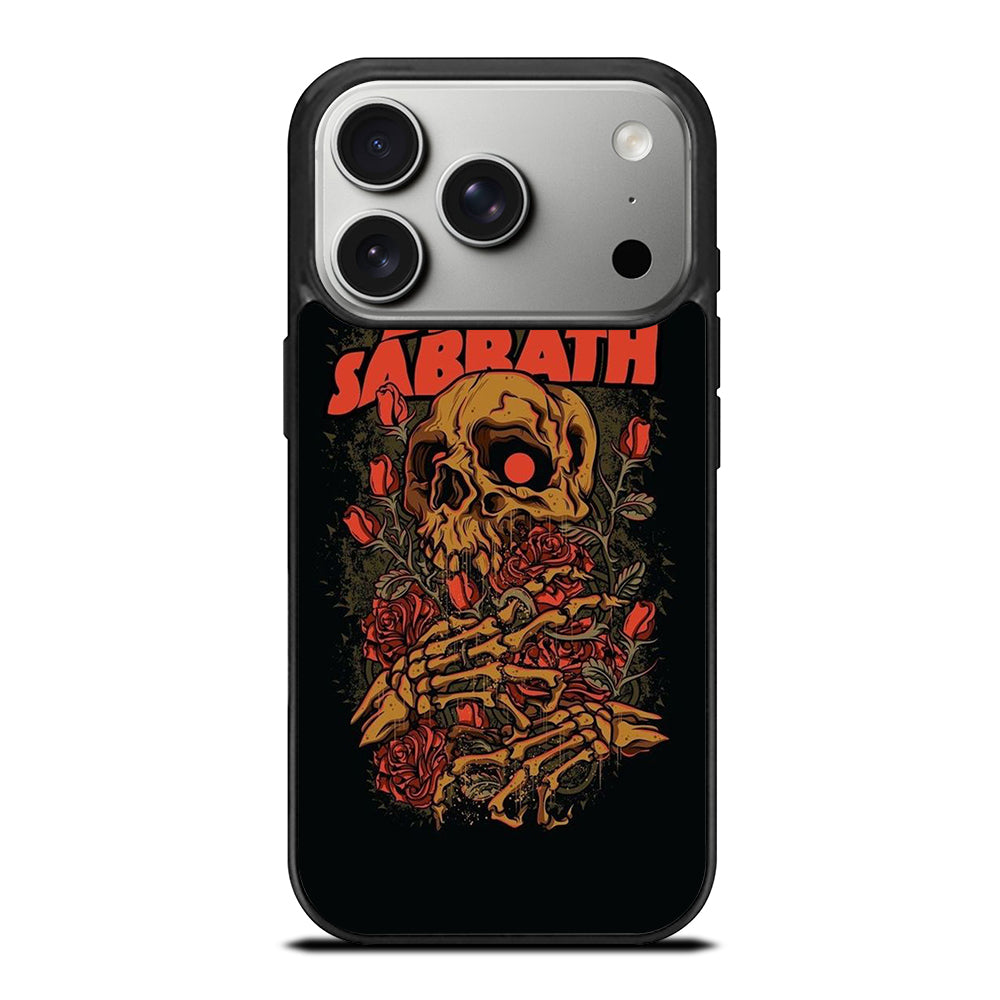 BLACK SABBATH ROSE SKULL BAND iPhone 17 Pro Case Cover