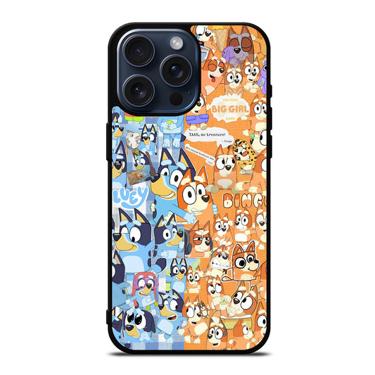 BLUEY HEELER PUPPY CARTOON COLLAGE iPhone 15 Pro Max Case Cover