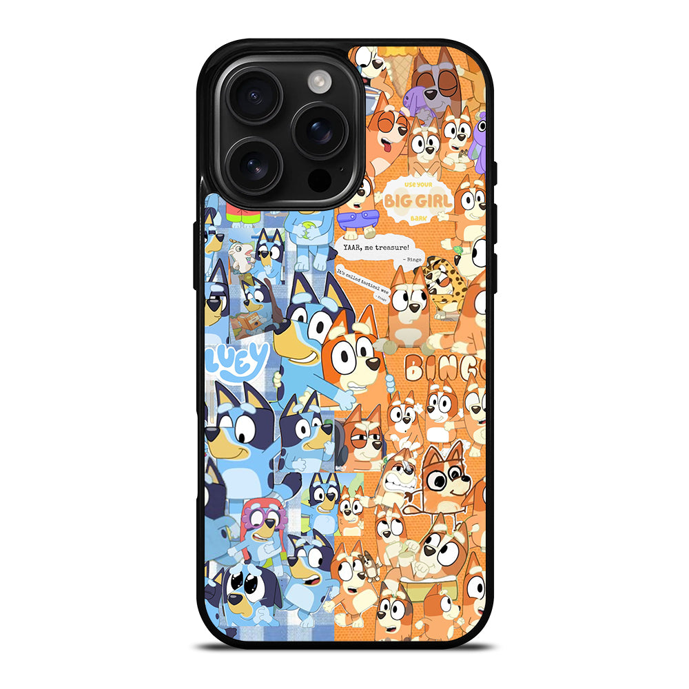 BLUEY HEELER PUPPY CARTOON COLLAGE iPhone 16 Pro Max Case Cover