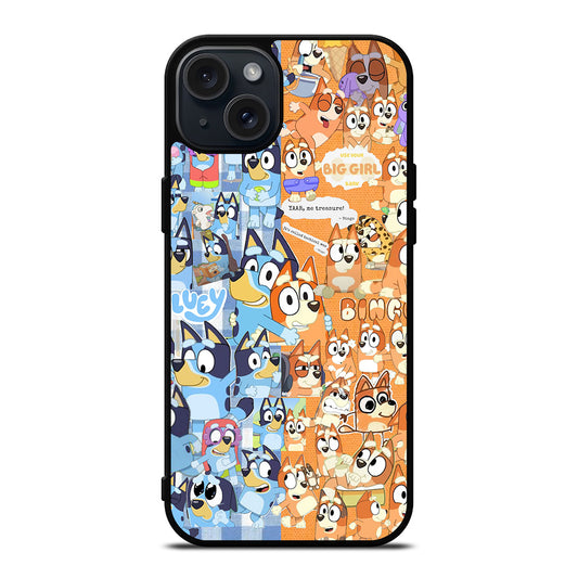 BLUEY HEELER PUPPY CARTOON COLLAGE iPhone 15 Plus Case Cover