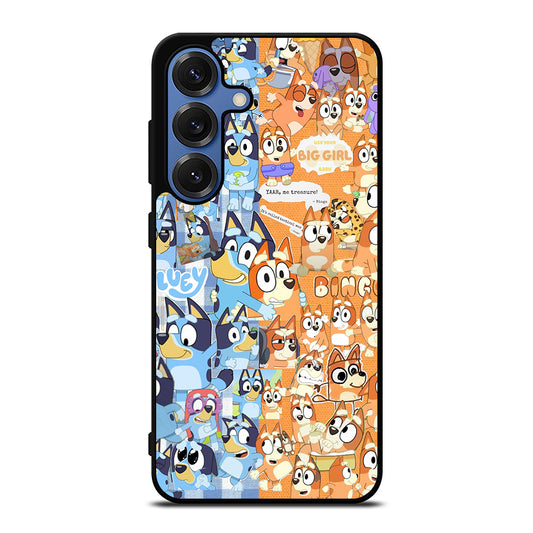 BLUEY HEELER PUPPY CARTOON COLLAGE Samsung Galaxy S25 Case Cover