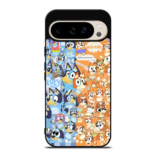 BLUEY HEELER PUPPY CARTOON COLLAGE Google Pixel 9 Pro Case Cover