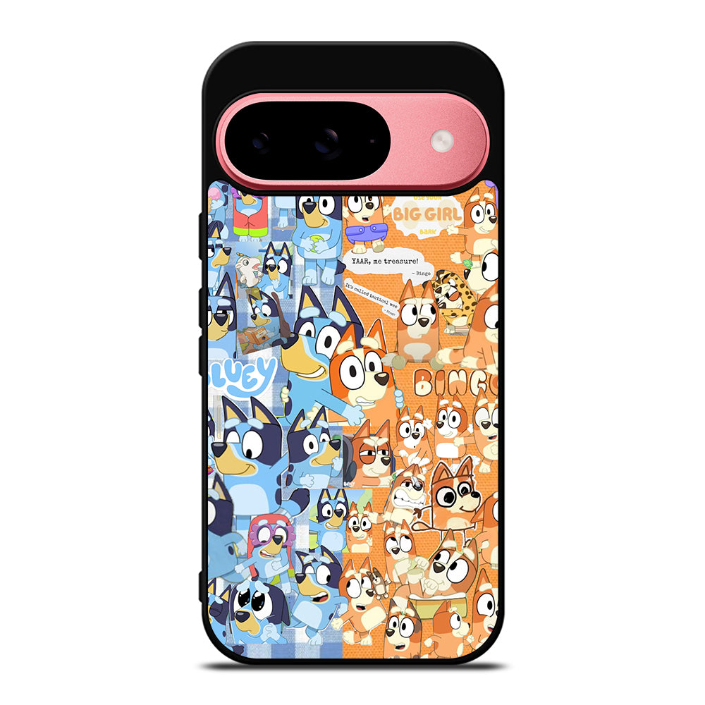 BLUEY HEELER PUPPY CARTOON COLLAGE Google Pixel 9 Case Cover