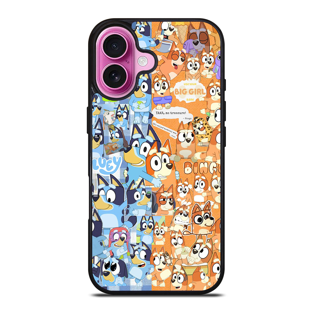 BLUEY HEELER PUPPY CARTOON COLLAGE iPhone 16 Plus Case Cover