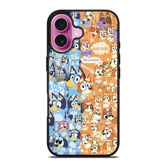 BLUEY HEELER PUPPY CARTOON COLLAGE iPhone 16 Plus Case Cover