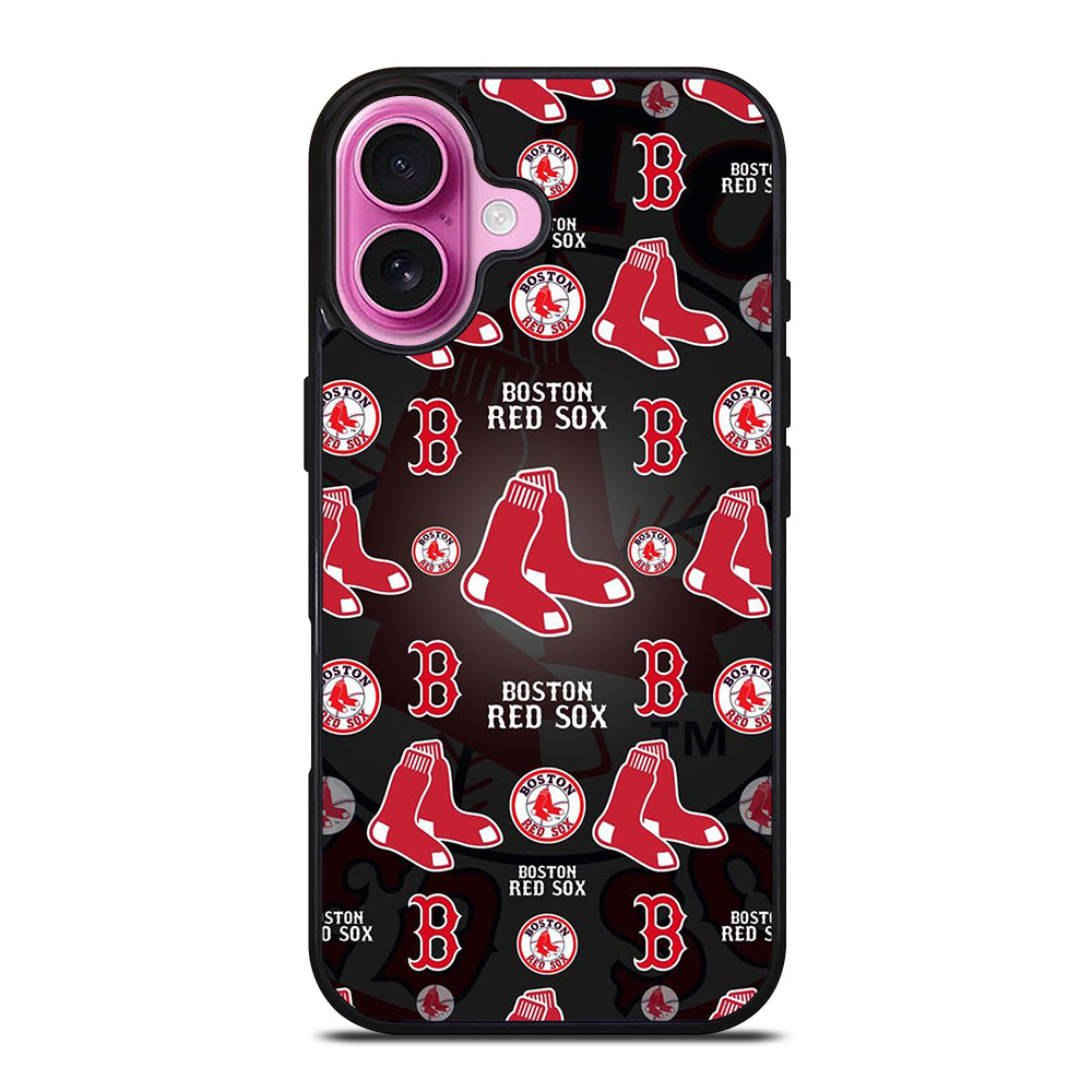 BOSTON RED SOX PATTERN iPhone 16 Plus Case Cover