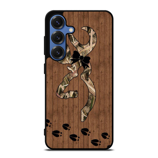 BROWNING DEER WOODEN CAMO LOGO Samsung Galaxy S25 Case Cover