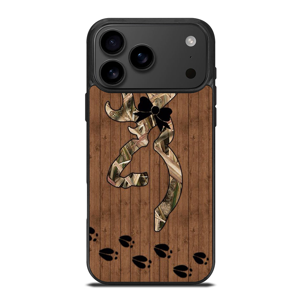 BROWNING DEER WOODEN CAMO LOGO iPhone 17 Pro Max Case Cover