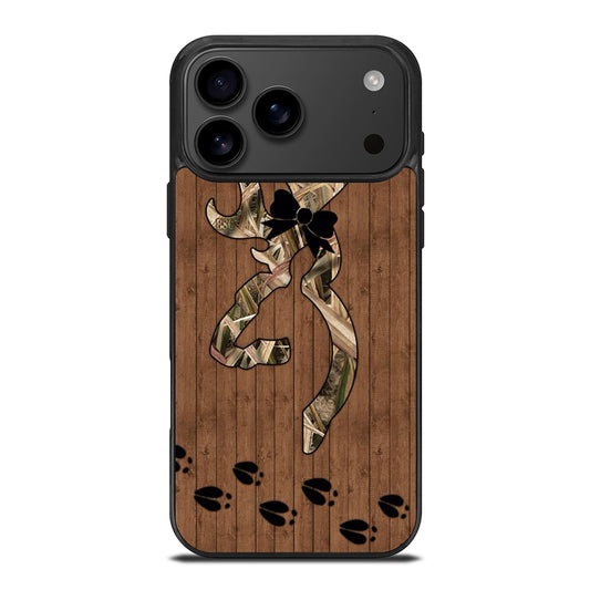 BROWNING DEER WOODEN CAMO LOGO iPhone 17 Pro Max Case Cover