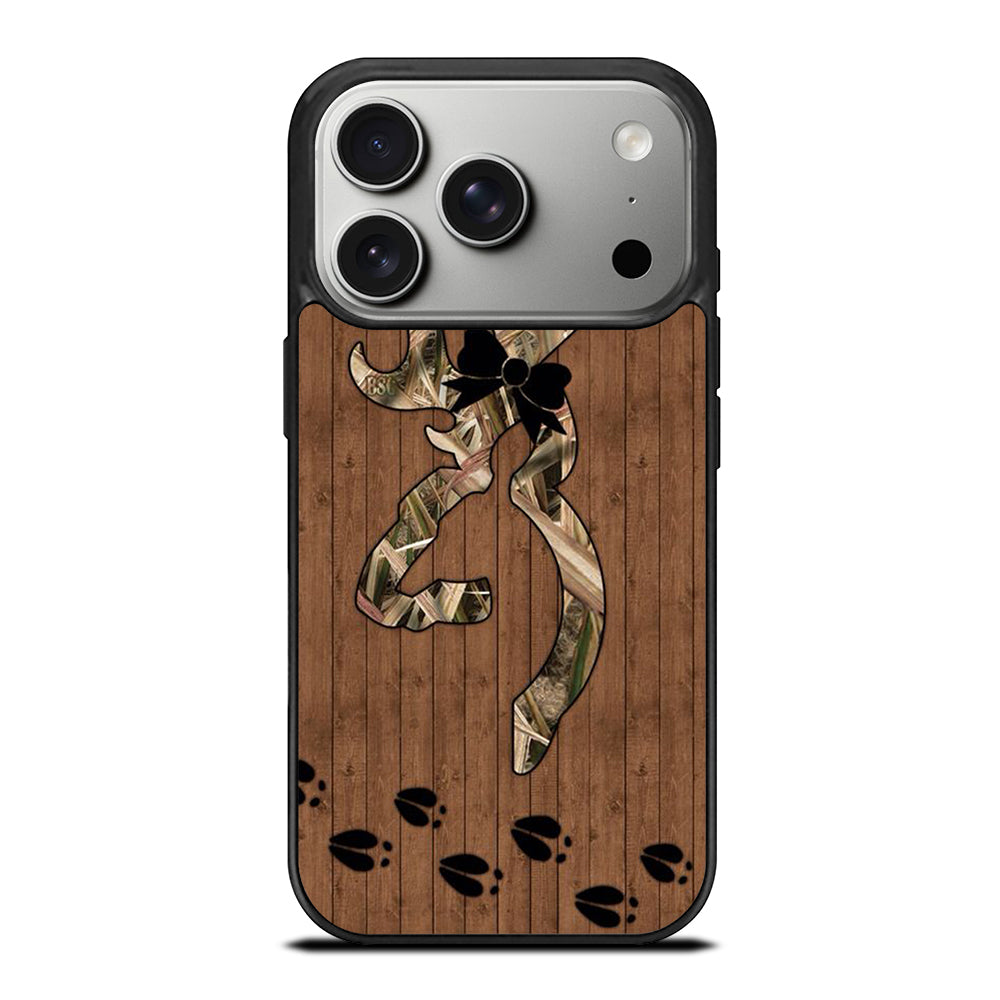 BROWNING DEER WOODEN CAMO LOGO iPhone 17 Pro Case Cover
