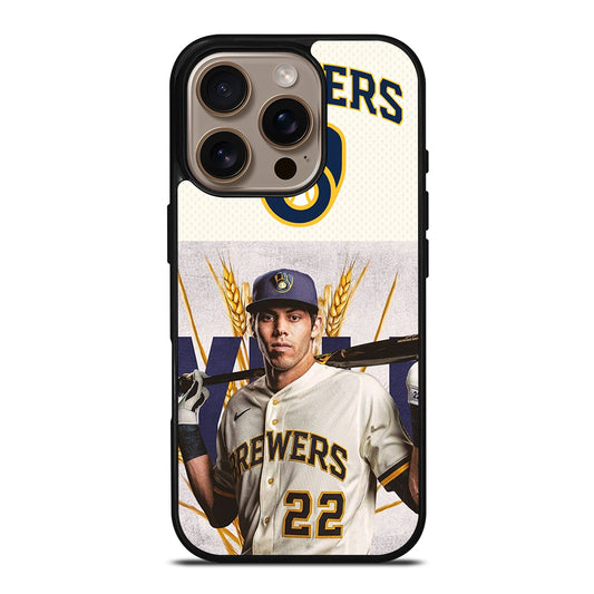 CHRISTIAN YELICH MILWAUKEE BREWERS LOGO iPhone 16 Pro Case Cover