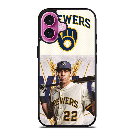 CHRISTIAN YELICH MILWAUKEE BREWERS LOGO iPhone 16 Plus Case Cover