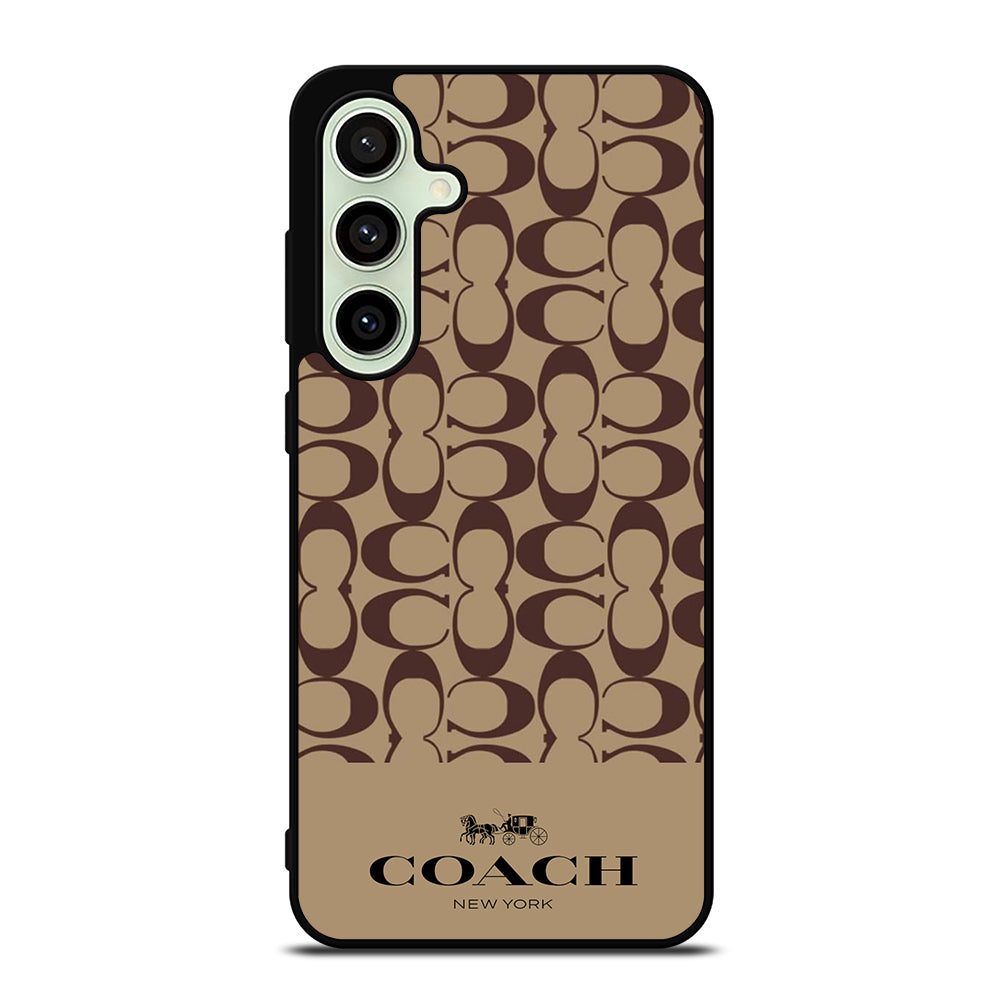 COACH NEW YORK BROWN PATTERN Samsung Galaxy S24 FE Case Cover