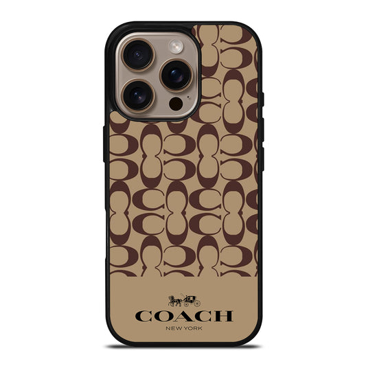 COACH NEW YORK BROWN PATTERN iPhone 16 Pro Case Cover