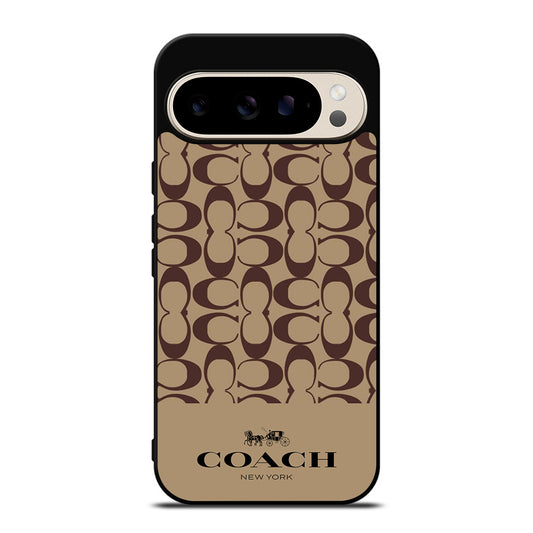 COACH NEW YORK BROWN PATTERN Google Pixel 9 Pro Case Cover