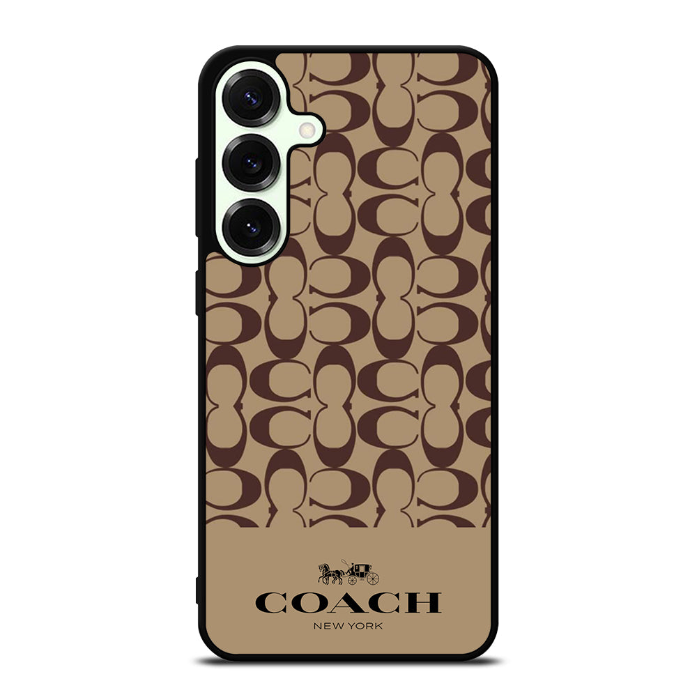 COACH NEW YORK BROWN PATTERN Samsung Galaxy S26 Plus Case Cover