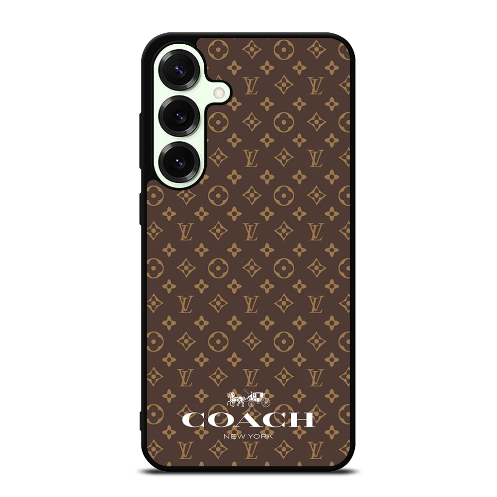 COACH NEW YORK PATTERN BROWN Samsung Galaxy S26 Plus Case Cover